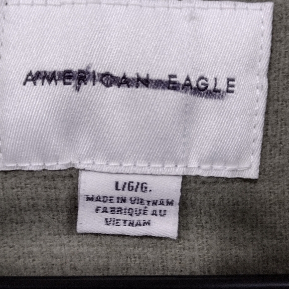 American Eagle Button Front Shacket Women's L Green Boho Retro 90s Y2K Casual - Picture 9 of 9